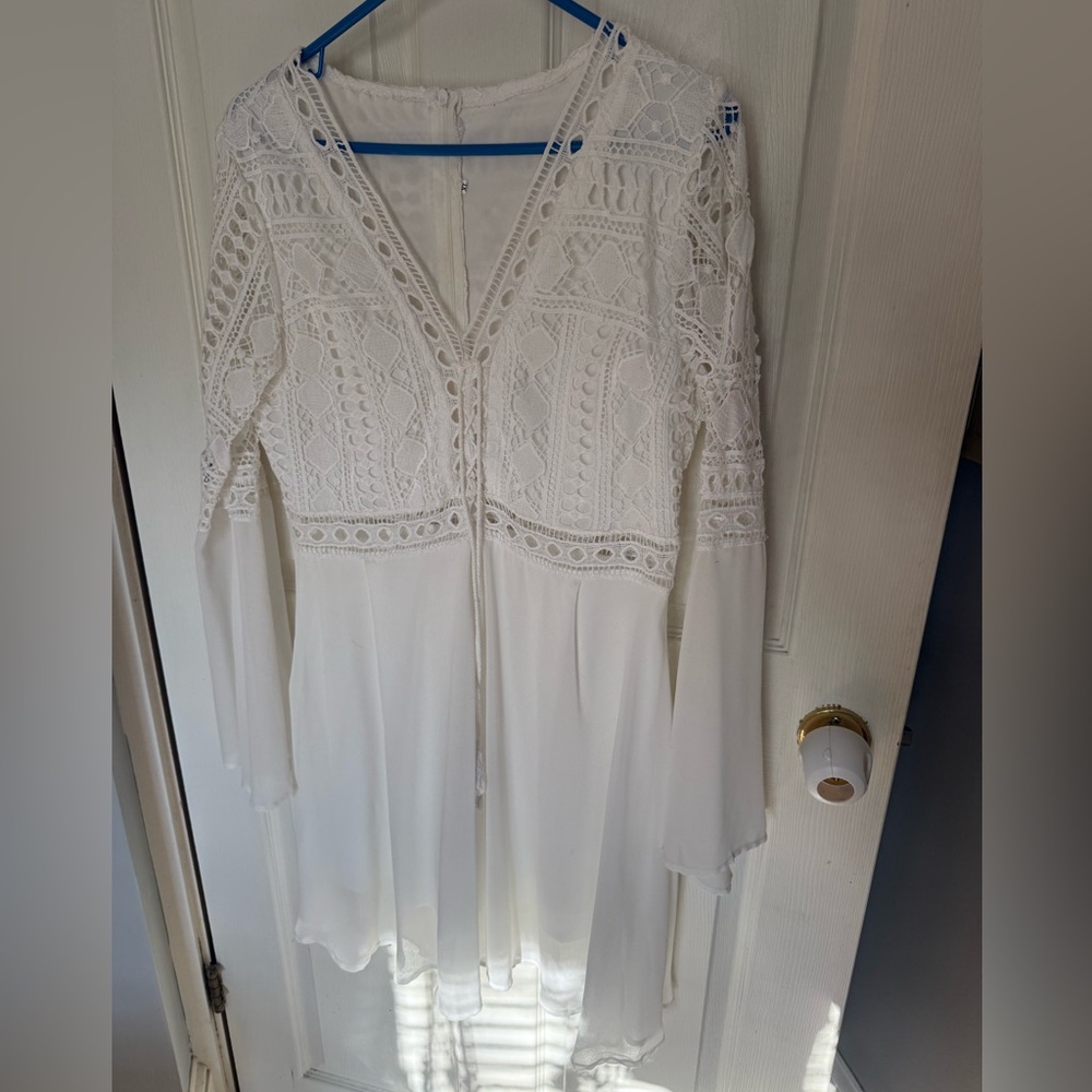 White Lace Eyelet Dress